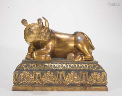 A gilt-bronze beast