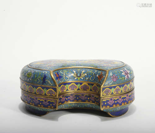 A Cloisonne enamel box and cover