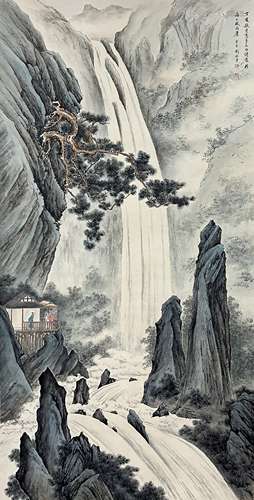 陶冷月 李白诗意图 立轴 纸本