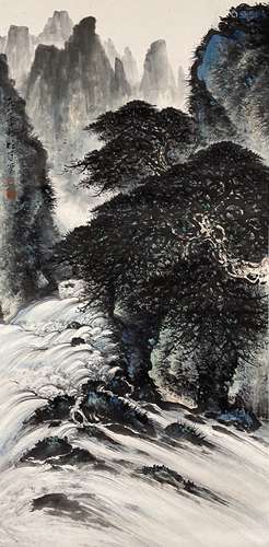 黎雄才 山水 立轴 纸本