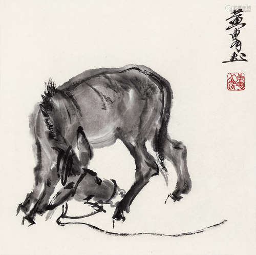 黄胄 驴 立轴
