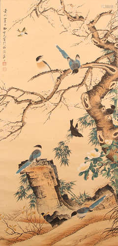 田世光 花鸟 纸本设色立轴