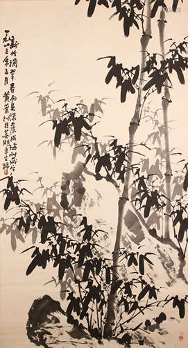 黄叶林 竹 纸本水墨立轴