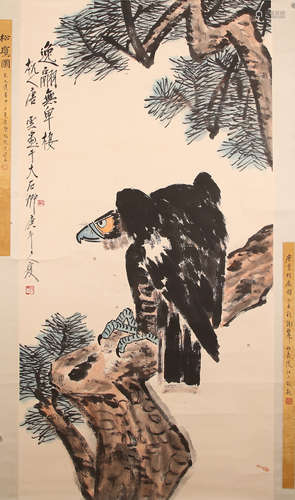 唐云 松鹰 纸本设色立轴