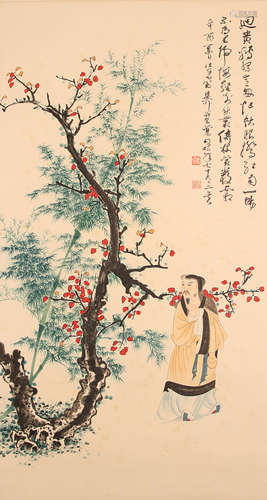 谢稚柳 高士 纸本设色立轴