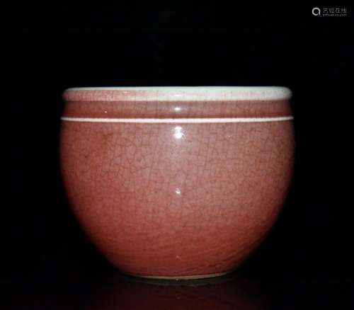 Leak a 188 ji red glaze to open small cup 10 x12. 5 cm