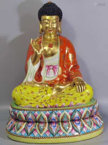 A statue of Buddha had golden body Buddha high 40 bottom dia...