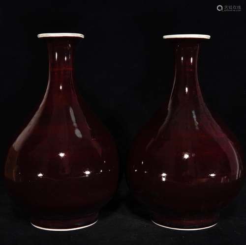 Red glaze okho spring bottle, 28 by 18