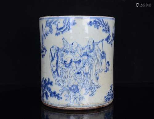 Blue and white figure 18, pen container;22.5 x20;857008990 h...
