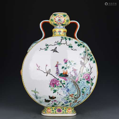 Yellow to medallion dou color acquisition of enamel flower r...