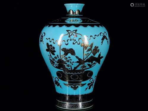 Turquoise colour ink antique pattern mei bottles of 30/21.16...