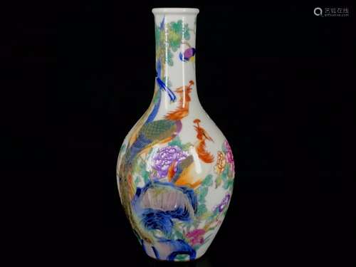 Show peony fung colored enamel wen Dan bottles of 24.5/11.09...