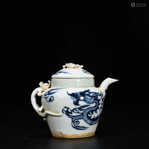 Blue and white dragon pot of 9 cm * 11, 600