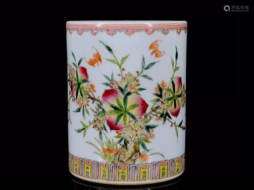 Pastel peach nine lines 15.8/12.5 brush pot.165008908