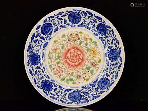 4.9/22 blue colored enamel flower tray.109008719