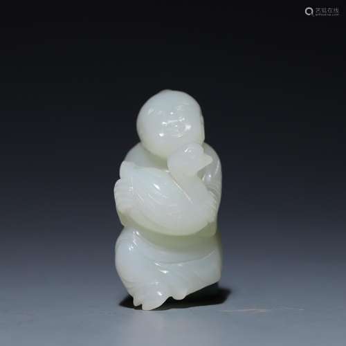 , hetian jade small boy 5 cm wide and 2.4 centimeters thick ...