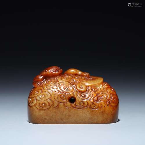 , hetian jade longnu print 3.3 cm long and 6.2 cm wide 3.7 c...