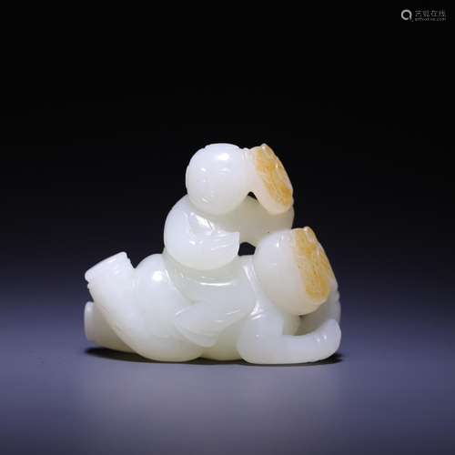 , hetian jade masks the lad, size: 5.3 * * * * 2.4 4.5 cm, 6...