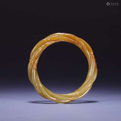 , hotan topaz bamboo grain bracelets, size: inner diameter 5...