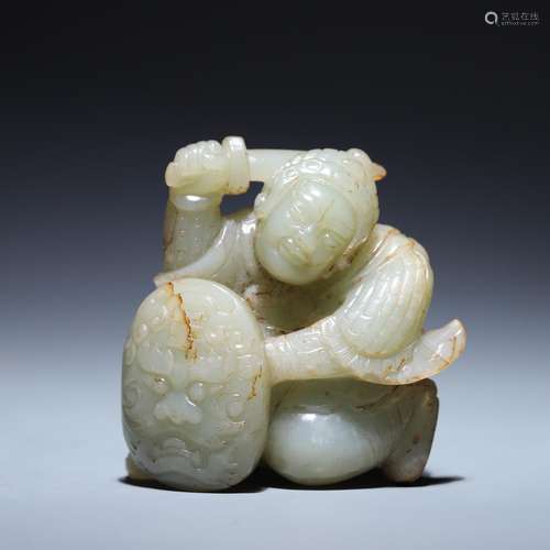 6.5 cm high 6.5 cm wide, hetian jade military commanders 3.2...