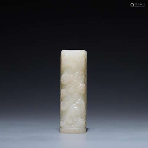 , hetian jade longnu paperweight long and 7.9 cm wide and 2....