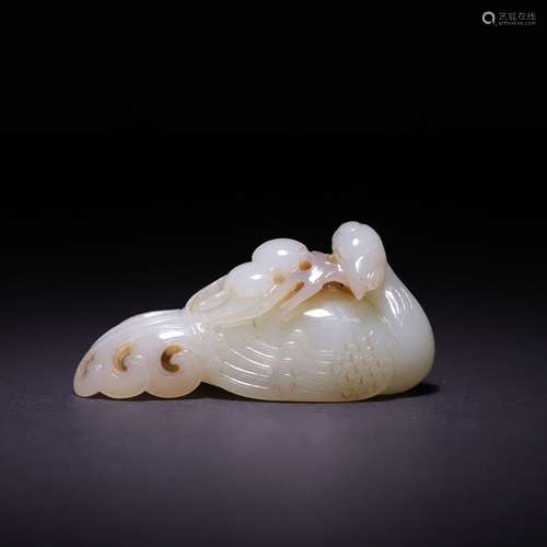 , hotan jade swan bit peach, size: 8.1 * * * * 2.8 3.9 cm, 9...