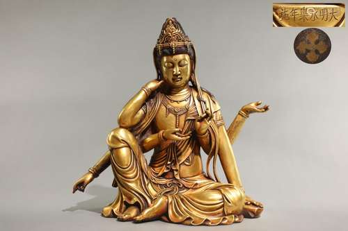 Precision casting copper gold six arm guanyin caveSize, high...