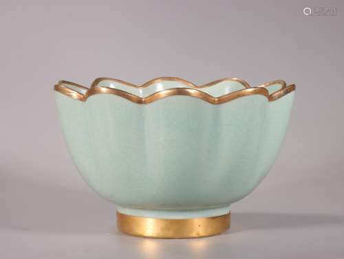 , your kiln lotus bowl plated with goldSize, 10 * 18 cm