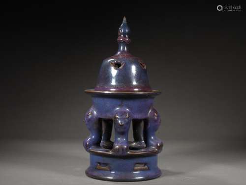 , jun porcelain incense burner (incomplete)Size, x12.5 26.5 ...