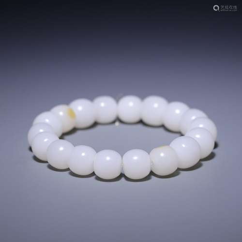 , hetian jade hand drum bead string, size: bead diameter 1.2...