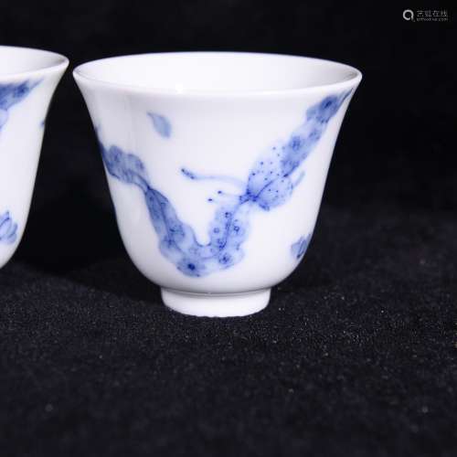 Blue recent their fragrant grain glass cup 5.1 * 6 cm high