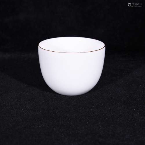 White glazed white life safe be frank and open glass cup 4.9...