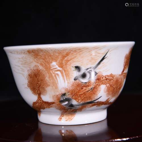 Pastel alum magpie xi rimmon grain glass cup red ink in the ...