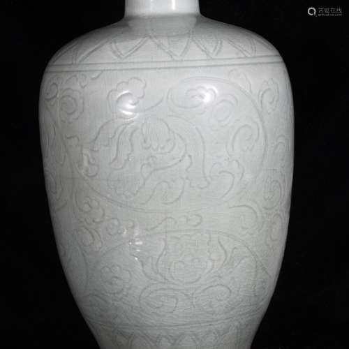 Powers longquan green glazed carved pattern around branches ...