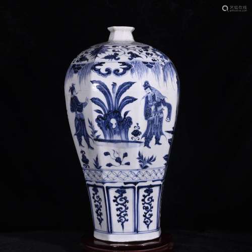 Big blue and white porcelain of three characters story lines...