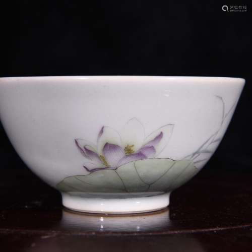 The pastel color lotus pond lotus pattern bow long glass cup...