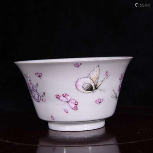 Love the enamel butterfly pattern glass cup water chestnuts ...