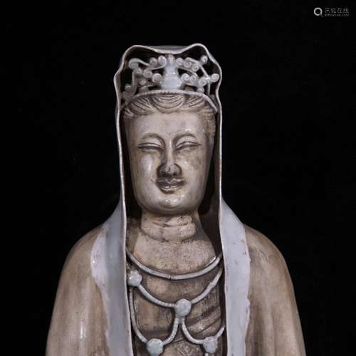 Movie blue glaze left kiln avalokitesvara statues 35.8 * 26....