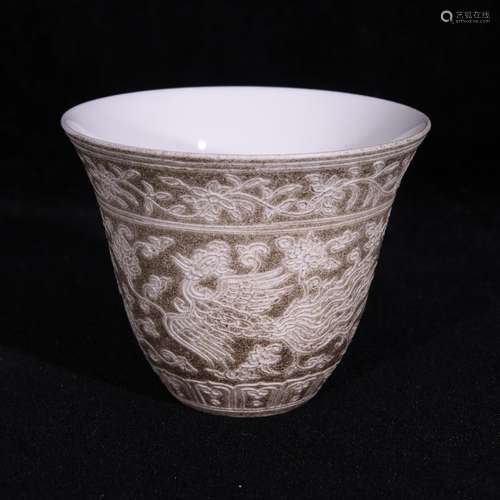 Drain powder put lotus flower wearing flower grain glass cup...