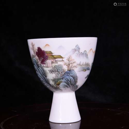 The pastel color landscape pattern best glass cup, 8.2 * 6.8...