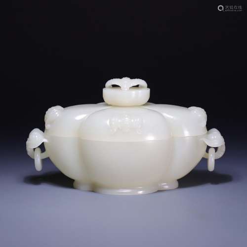 , hetian jade wufu peach ear hai furnace, size: 19 * * * * 1...