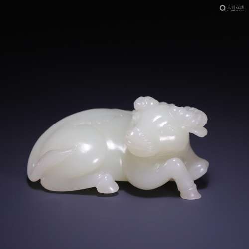 , hetian jade cattle lies, size: 9.0 * * * * 5.0 4.3 cm, 264...