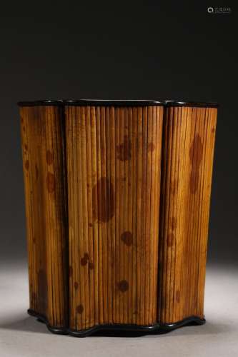 Mottled bamboo pen containerSize: 14.5 * 16.5 cm weighs 812 ...