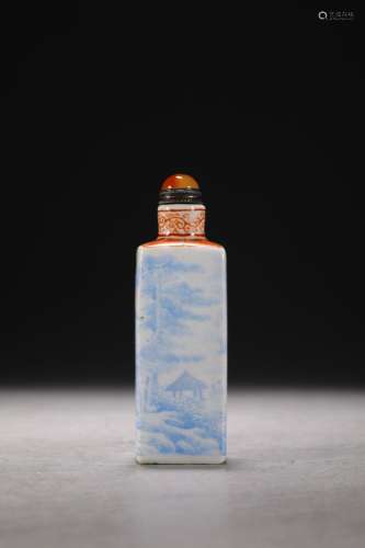 Blue and white landscape wen snuff bottlesSize: 2.4 * 7.7 cm...