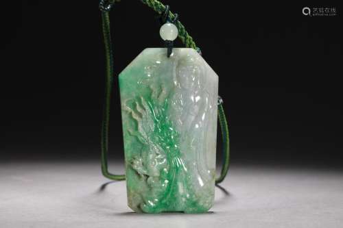 Jade guanyin brandSize: 4.6 * 7.5 * 0.6 cm 52 g.