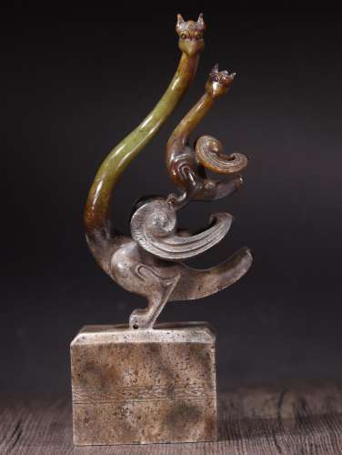 Ancient jade phoenix jade carving a seal, high specification...