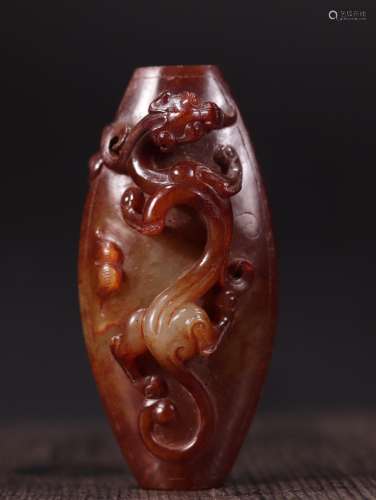 Ancient jade therefore dragon son.Specification: 8.38 cm hig...