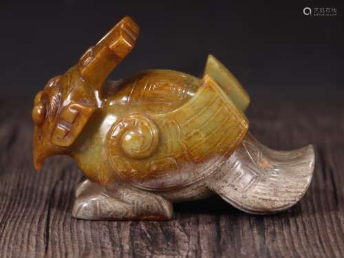 Ancient jade jade eagle, specifications: 8.07 cm high 6.11 c...