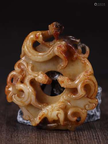 Ancient jade therefore Long Yu wall, specifications: 9.26 cm...