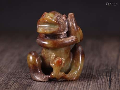 Ancient jade frog jade pieces, specifications: 6.3 cm high 4...